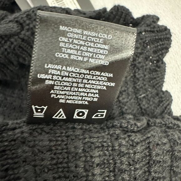 Madden NYC Lace Up Crochet Black Halter Dress XXS Adjustable Cross Back Straps - Picture 7 of 7